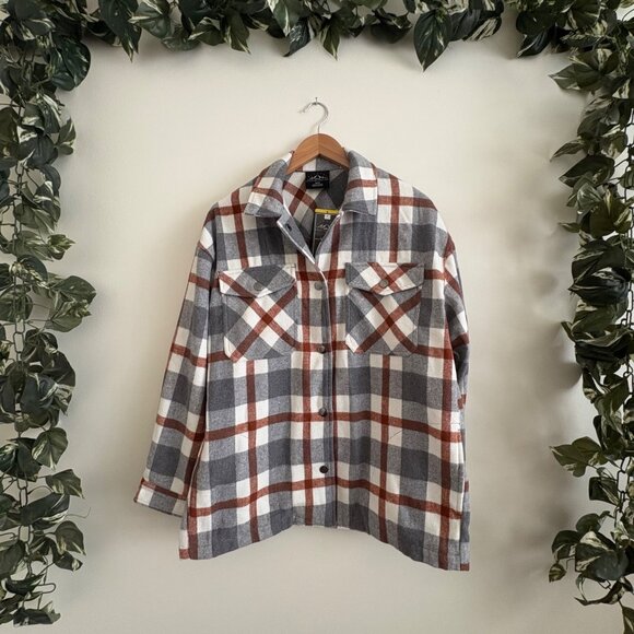 HFX Front Button Long Sleeve Midweight Flannel Plaid NWT Women’s Size S - Picture 1 of 8